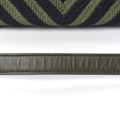 Chanel Fabric Chevron Braided Medium Boy Flap Black Dark Green 16 of 28