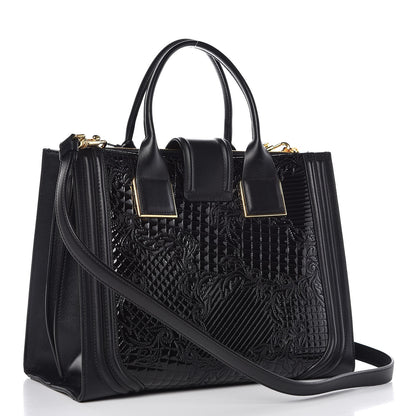 Versace Patent Calfskin Barocco Quilted Day Bag Black 4 of 8