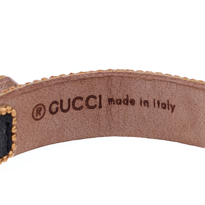 Gucci Metal Calfskin Crystal Double G Bracelet Black 3 of 3