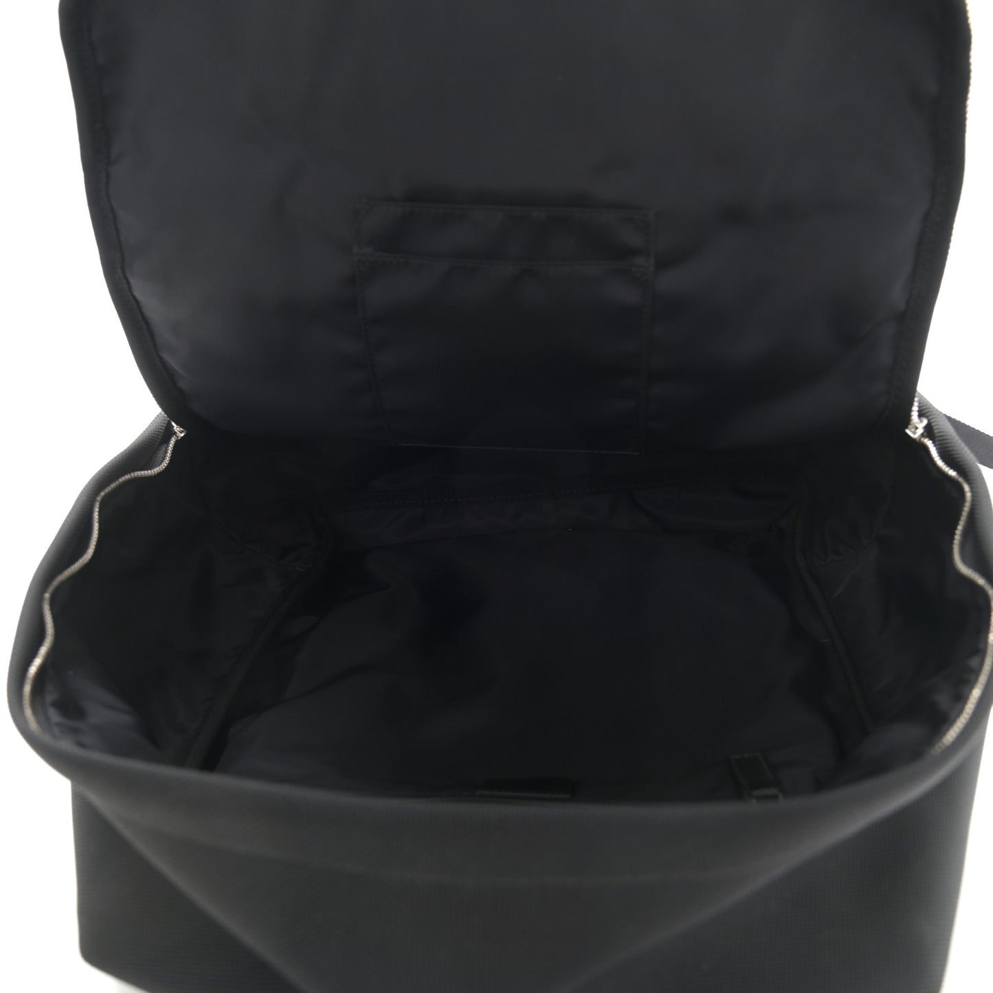 Techno Canvas Appia Calfskin Web Tote Backpack Black