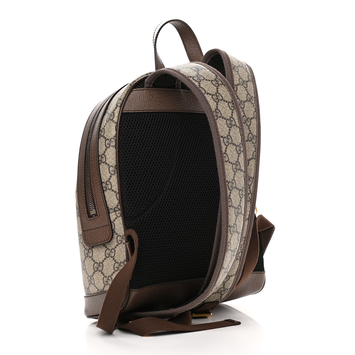 Gucci GG Supreme Monogram Calfskin Web Small Ophidia Day Backpack Beige Ebony New Acero 3 of 10
