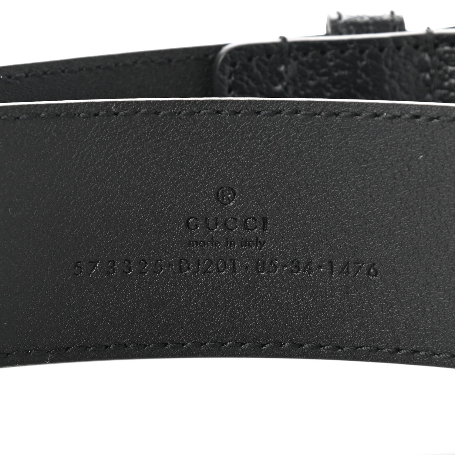 Gucci Textured Dollar Calfskin 40mm Belt 85 34 Black 5 of 6