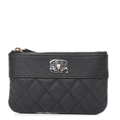 Chanel Caviar Quilted Small Vintage Mademoiselle Cosmetic Case Black 1 of 7