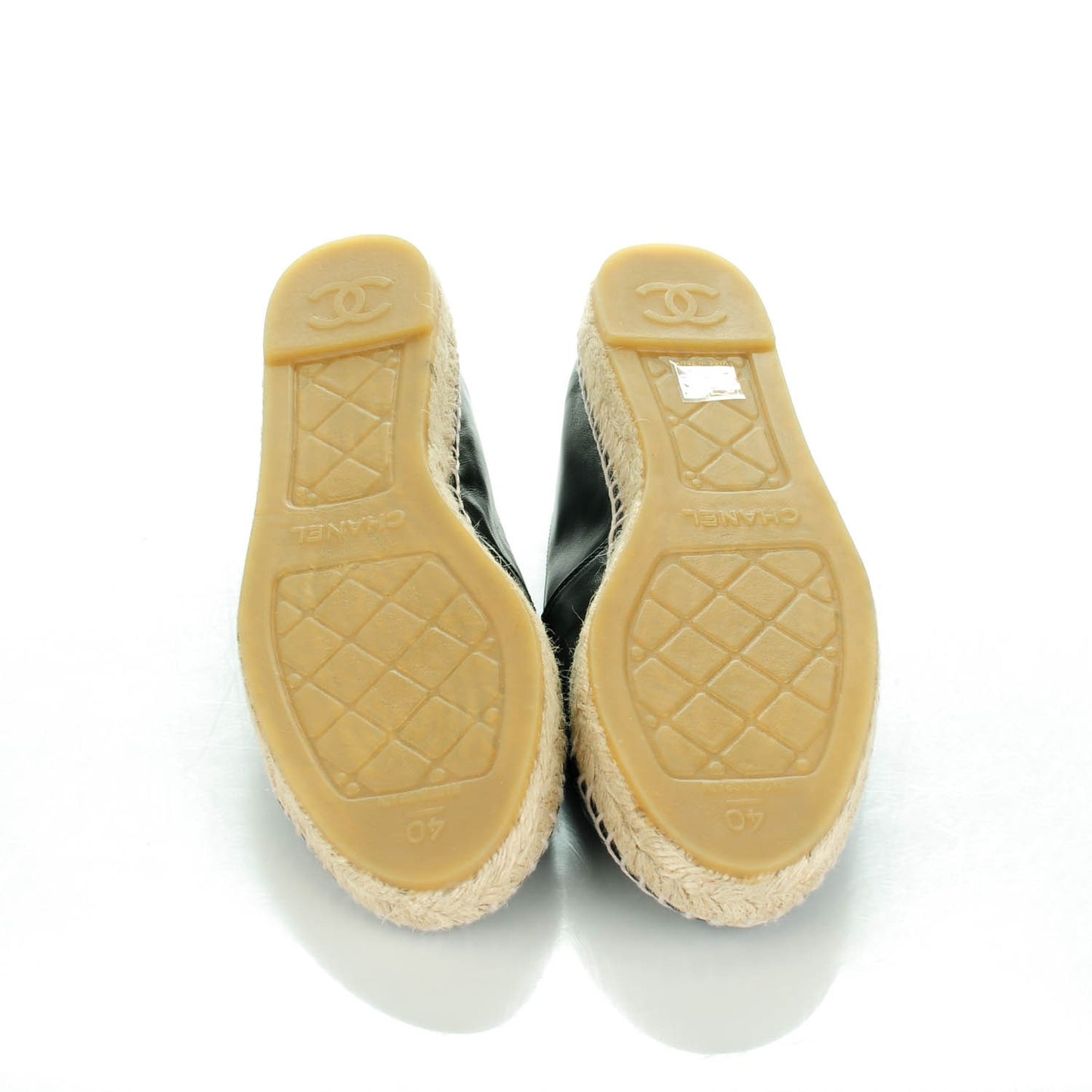 Lambskin CC Espadrilles 40 Black