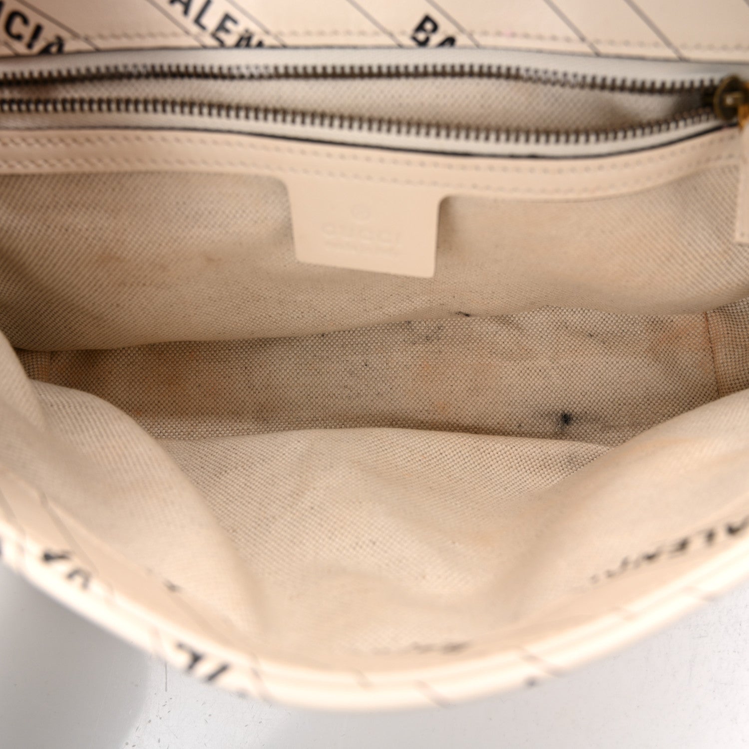 Gucci X BALENCIAGA Calfskin Matelasse Logo Print Small GG Marmont Shoulder Bag White 5 of 11