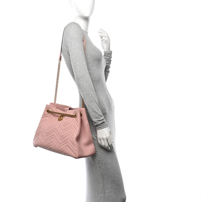 Gucci Calfskin Matelasse Medium GG Marmont Shoulder Tote Bag Perfect Pink 2 of 13