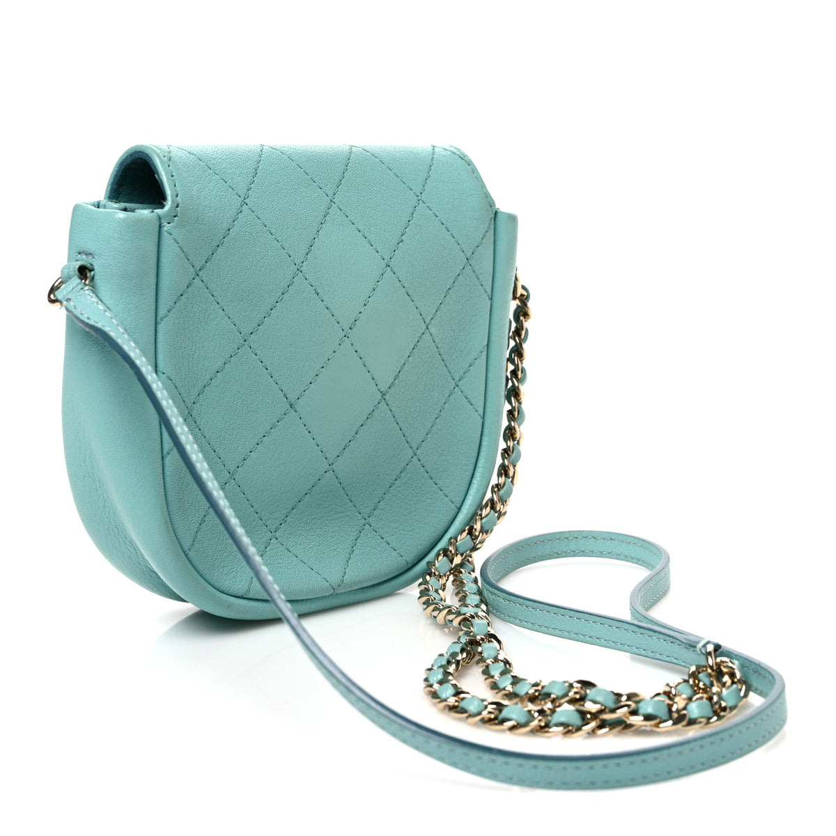 Chanel Goatskin Stitched Casual Trip Messenger Flap Light Blue 2 of 10