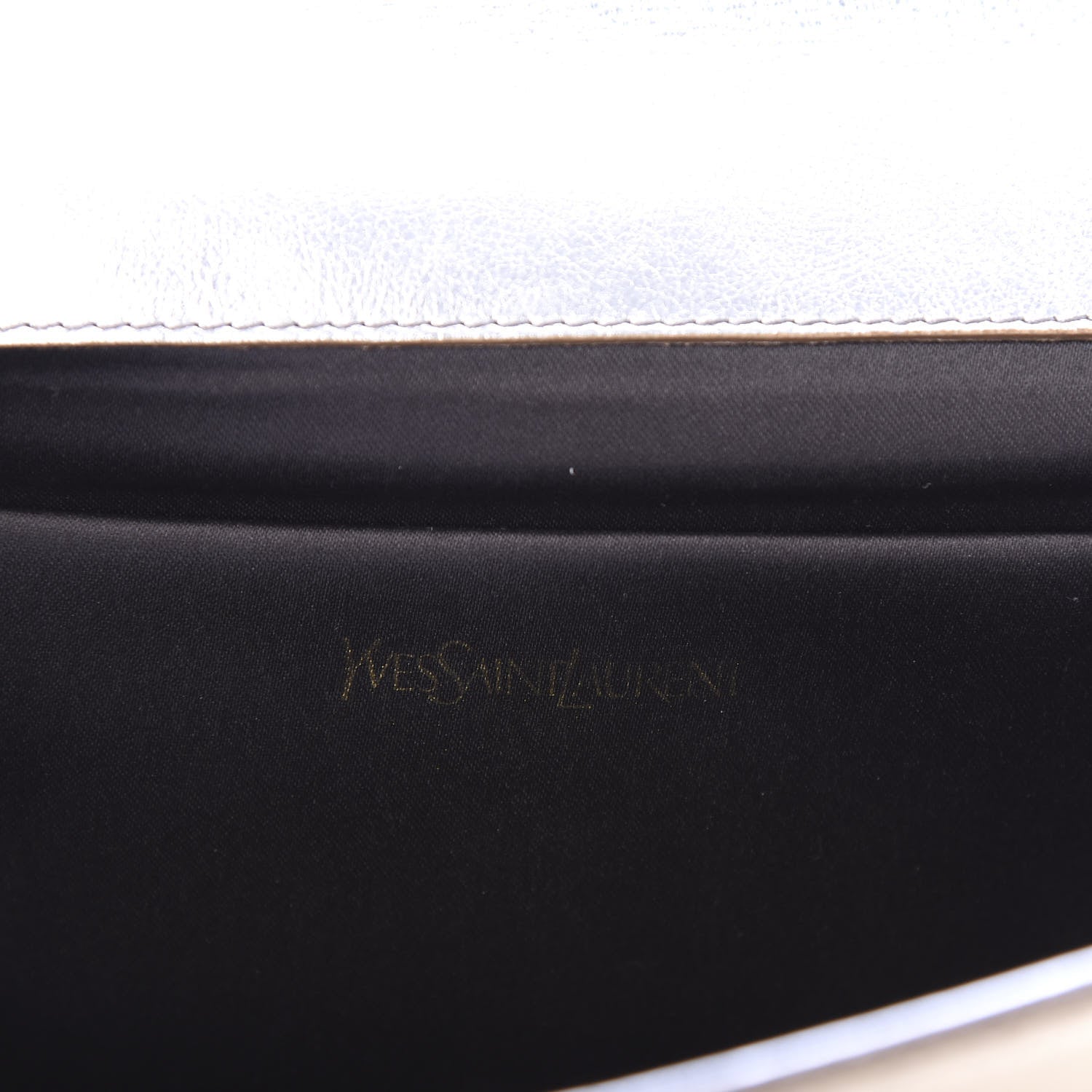Saint Laurent Metallic Calfskin Monogram Large Belle De Jour Clutch Silver 8 of 9