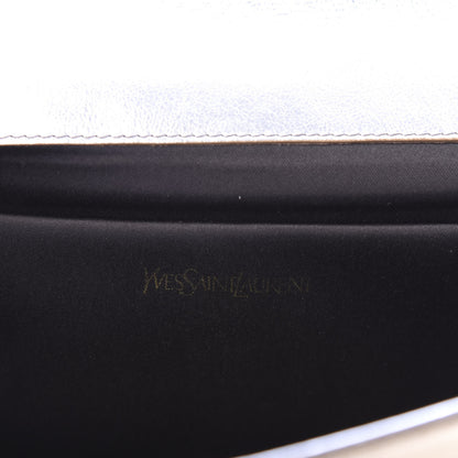 Saint Laurent Metallic Calfskin Monogram Large Belle De Jour Clutch Silver 8 of 9
