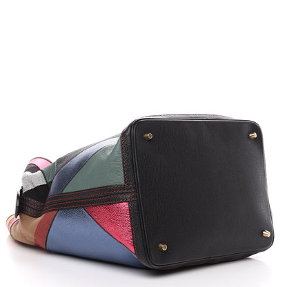 Burberry Canvas Calfskin Check Patchwork Medium Ashby Hobo Multicolor 3 of 10