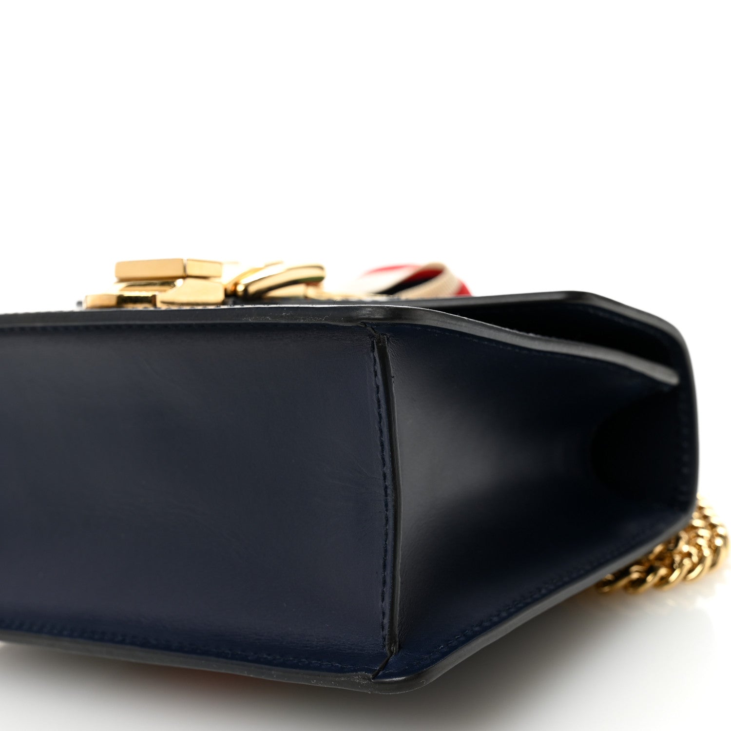 Gucci Calfskin Mini Sylvie Chain Shoulder Bag Blue Agata 11 of 11