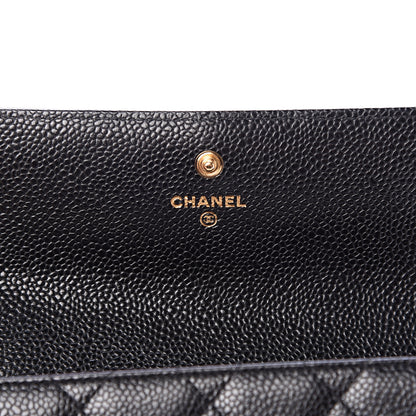 Chanel Caviar Quilted Large Gusset Flap Wallet Black 5 of 8