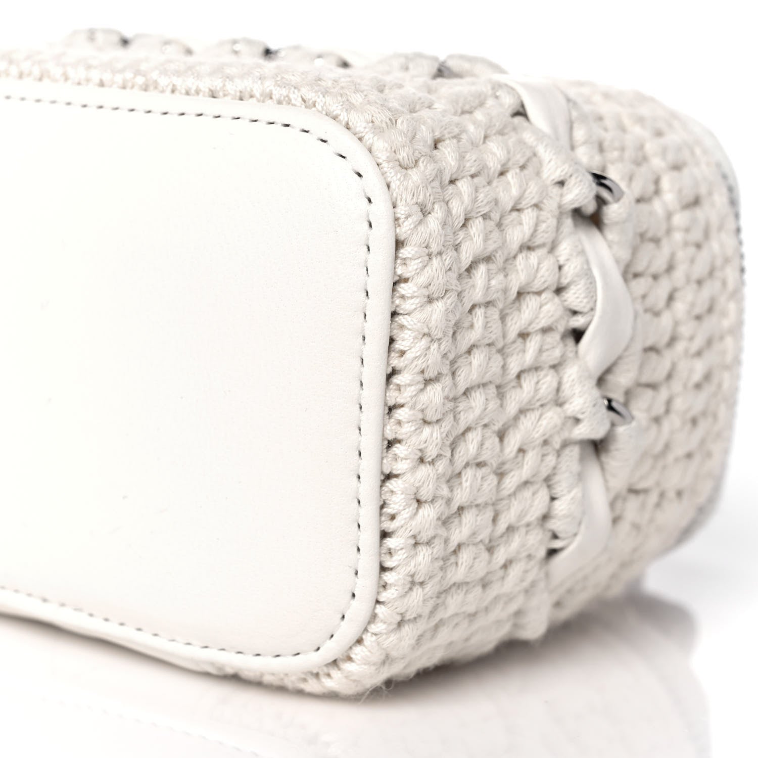 Chanel Lambskin Crochet Small Vanity Case With Chain White 9 of 12
