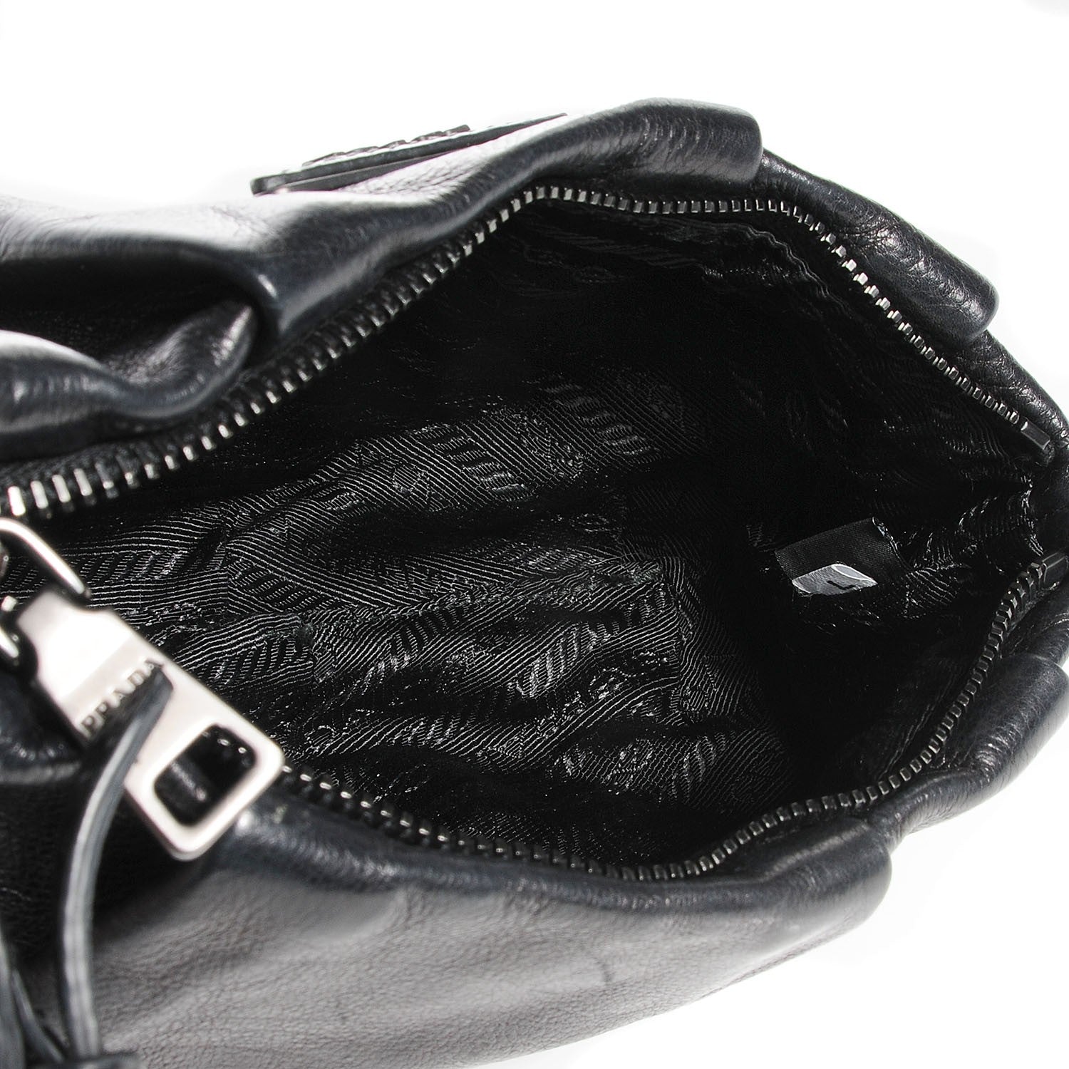 Prada Glace Calf Clutch Wristlet Nero Black 5 of 10