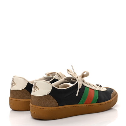 Gucci Calfskin Suede Web Mens G74 Sneakers 37 Ardesia Black New Mystic White 4 of 8