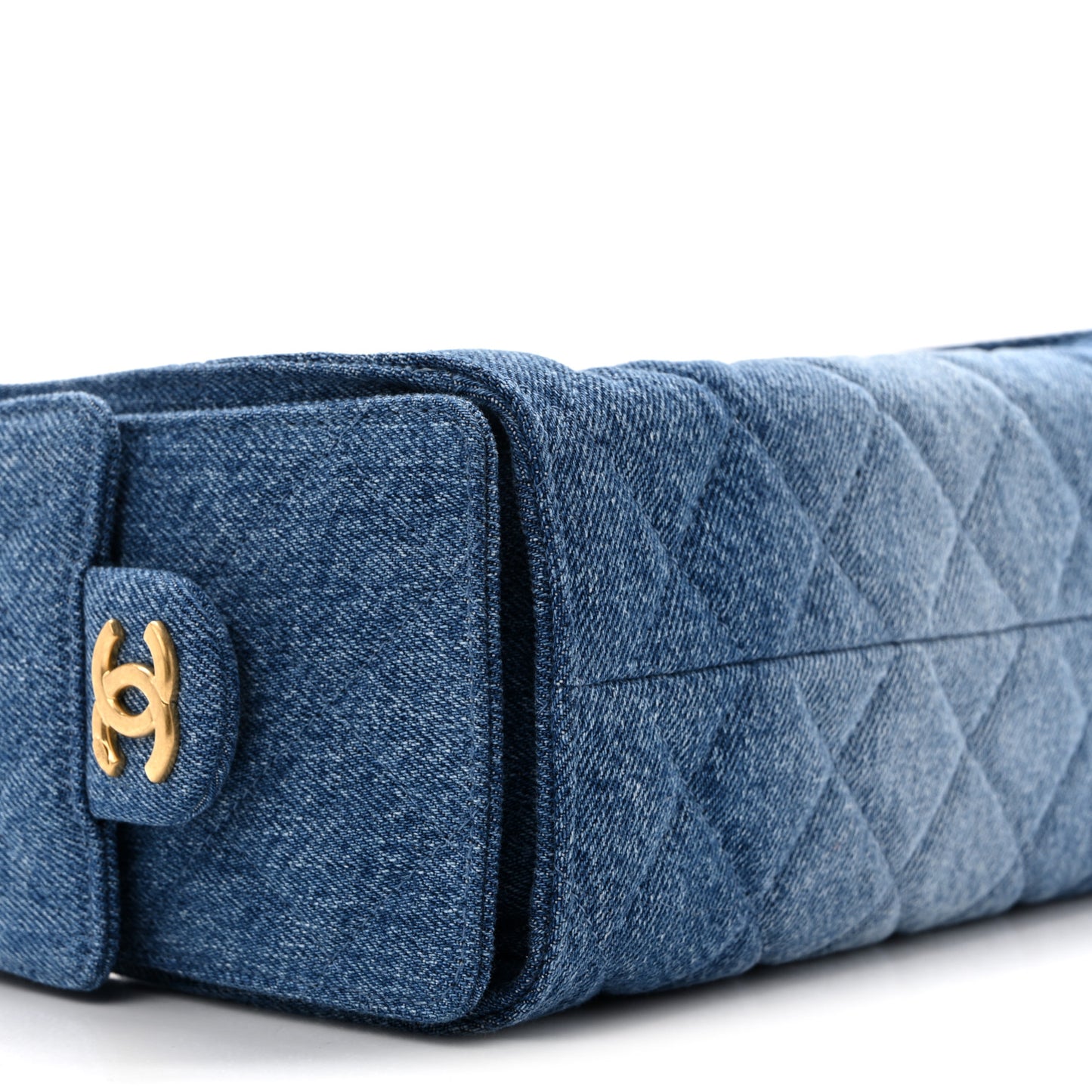 Washed Denim Quilted Mini Chanel 25 Handbag Blue