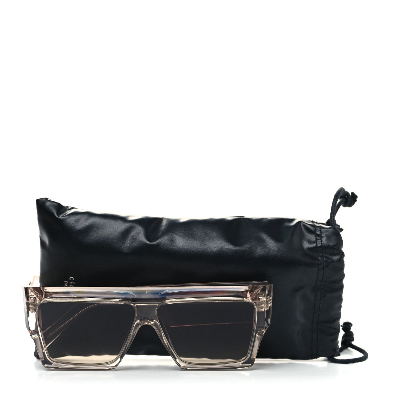 Celine Square Acetate Transparent Smoke Flat Sunglasses CL 400301 Transparent Smoke 7 of 7