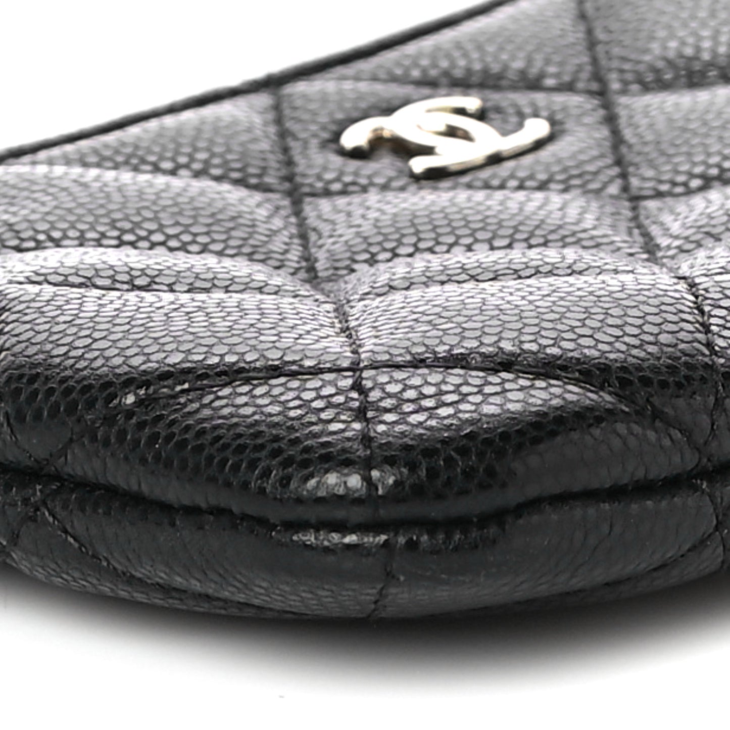 Caviar Quilted Small Cosmetic Case Black