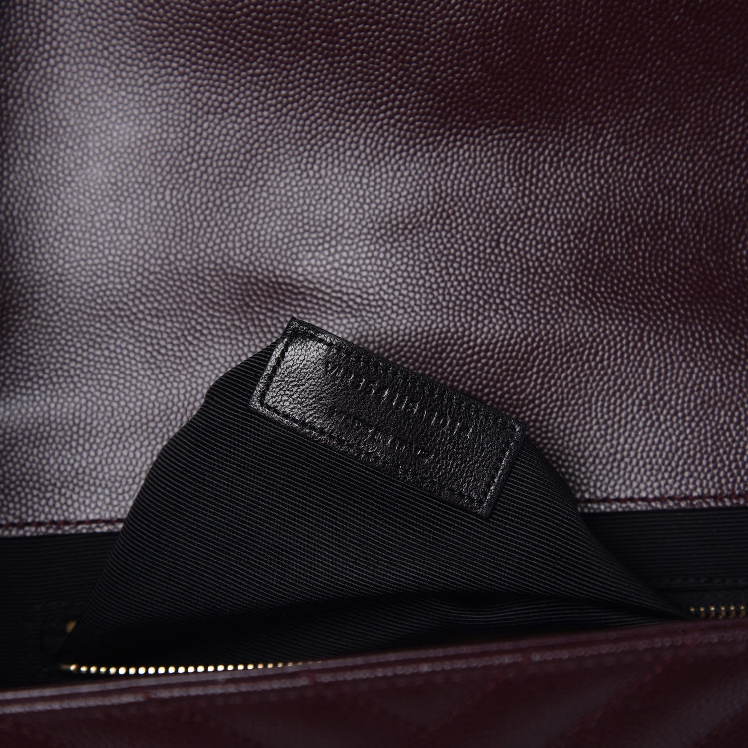 Saint Laurent Grain De Poudre Matelasse Chevron Large Monogram Satchel Rouge Legion 8 of 11