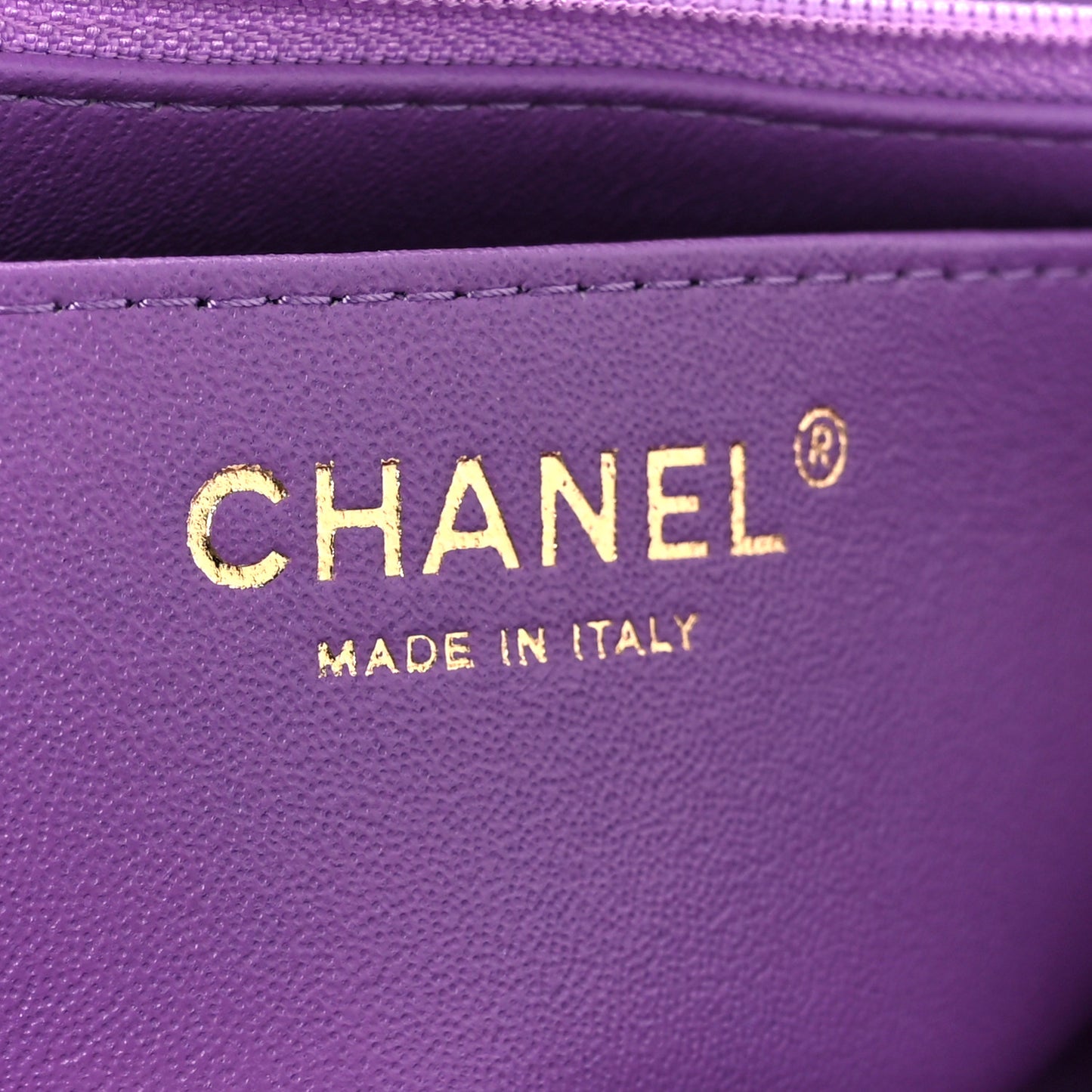 Lambskin Quilted Mini Rectangular Flap Purple