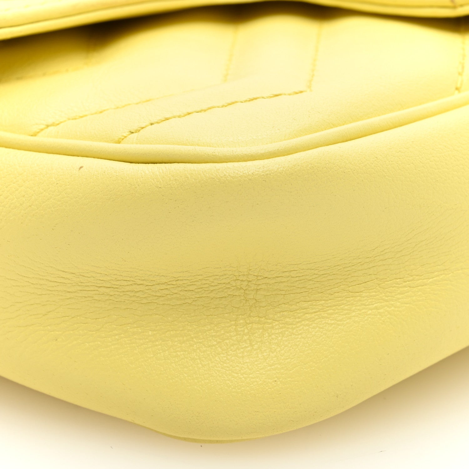 Gucci Calfskin Matelasse Super Mini GG Marmont Shoulder Bag Banana 9 of 10