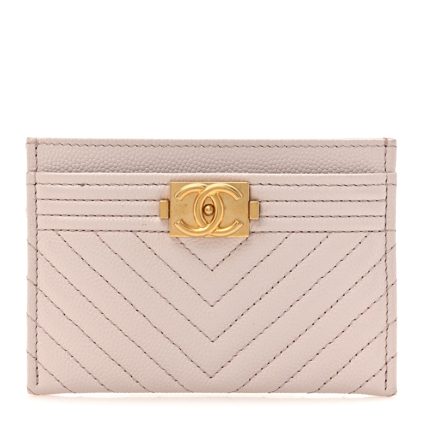 Caviar Quilted Chevron Boy Card Holder Light Purple