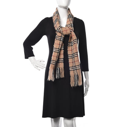 Burberry Merino Wool Polyester Vintage Check Scarf Camel 2 of 4