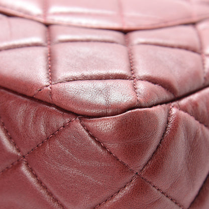 Chanel Lambskin Quilted Jumbo Single Flap Dark Red 12 of 22