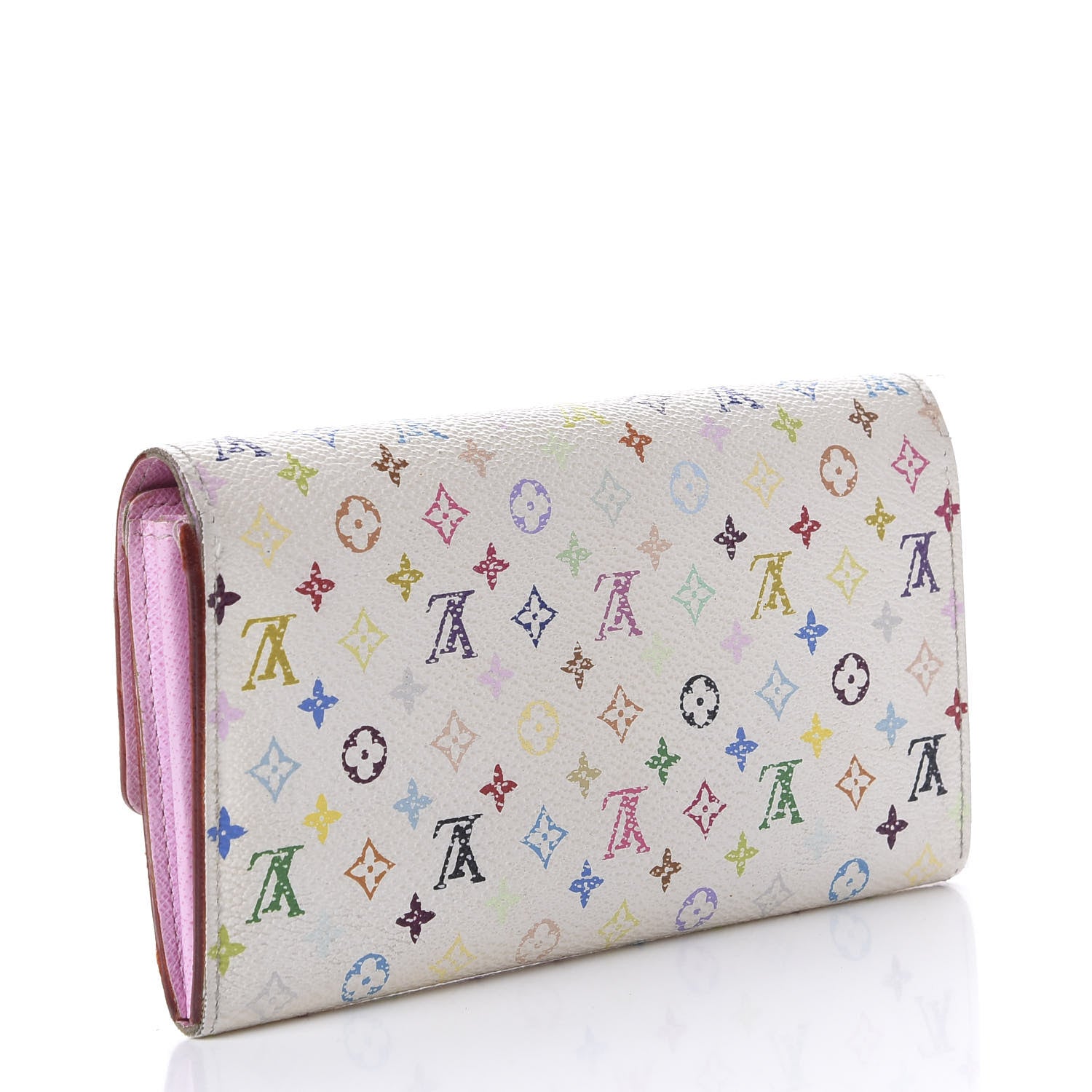 Louis Vuitton Monogram Multicolor Sarah Wallet White Litchi 3 of 11