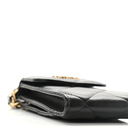 Chanel Lambskin Quilted Chanel 19 Phone Holder With Chain Black 10 of 11