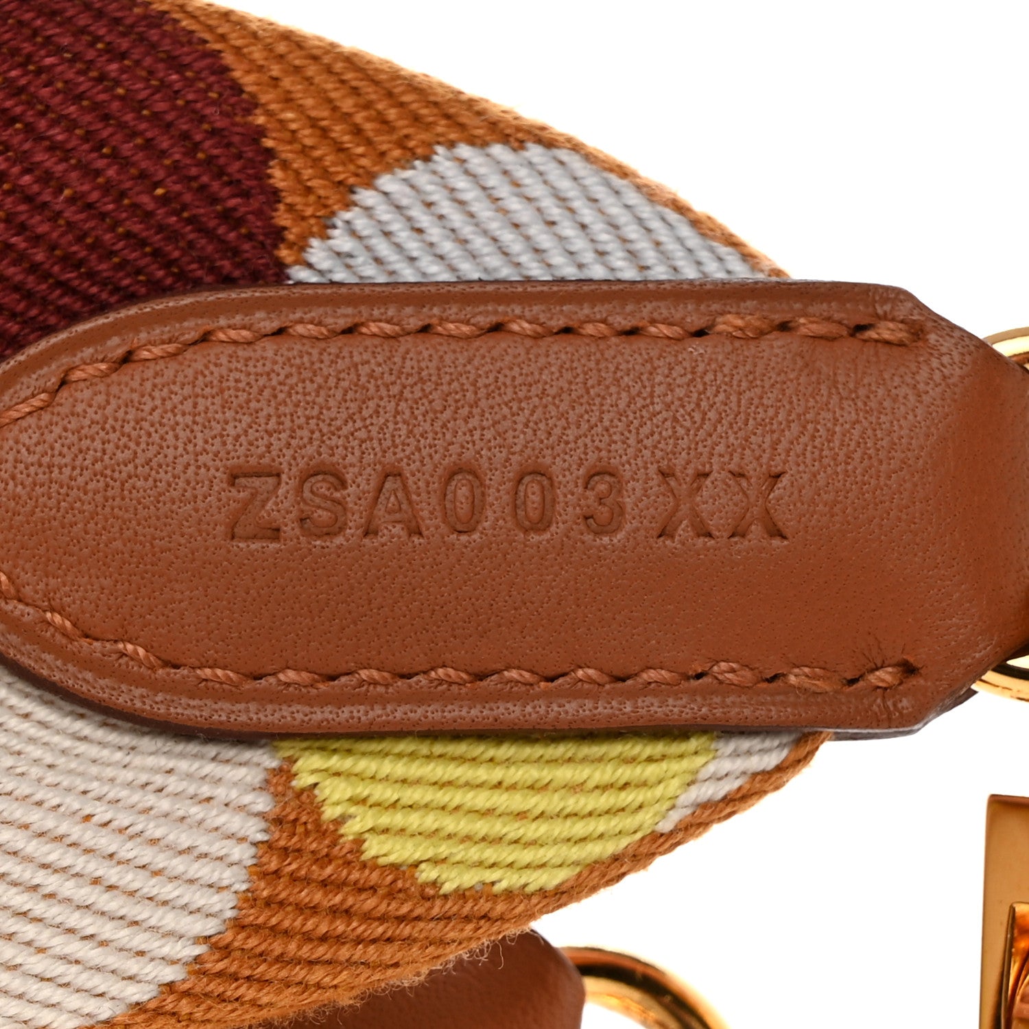 Hermes Toile Swift 50mm Sangle Flipperball Shoulder Strap Caramel Nata Gold 4 of 5