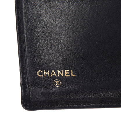 Chanel Lambskin Diamond Stitched French Wallet Black 6 of 9