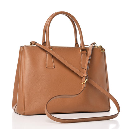 Prada Saffiano Medium Galleria Double Zip Tote Caramel 3 of 11