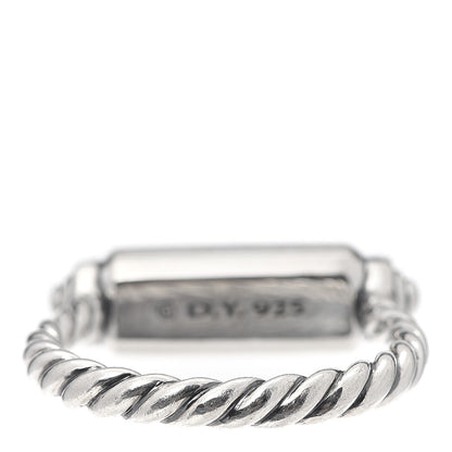 David Yurman Sterling Silver Diamond Lexington Barrel Ring 54 7 3 of 4