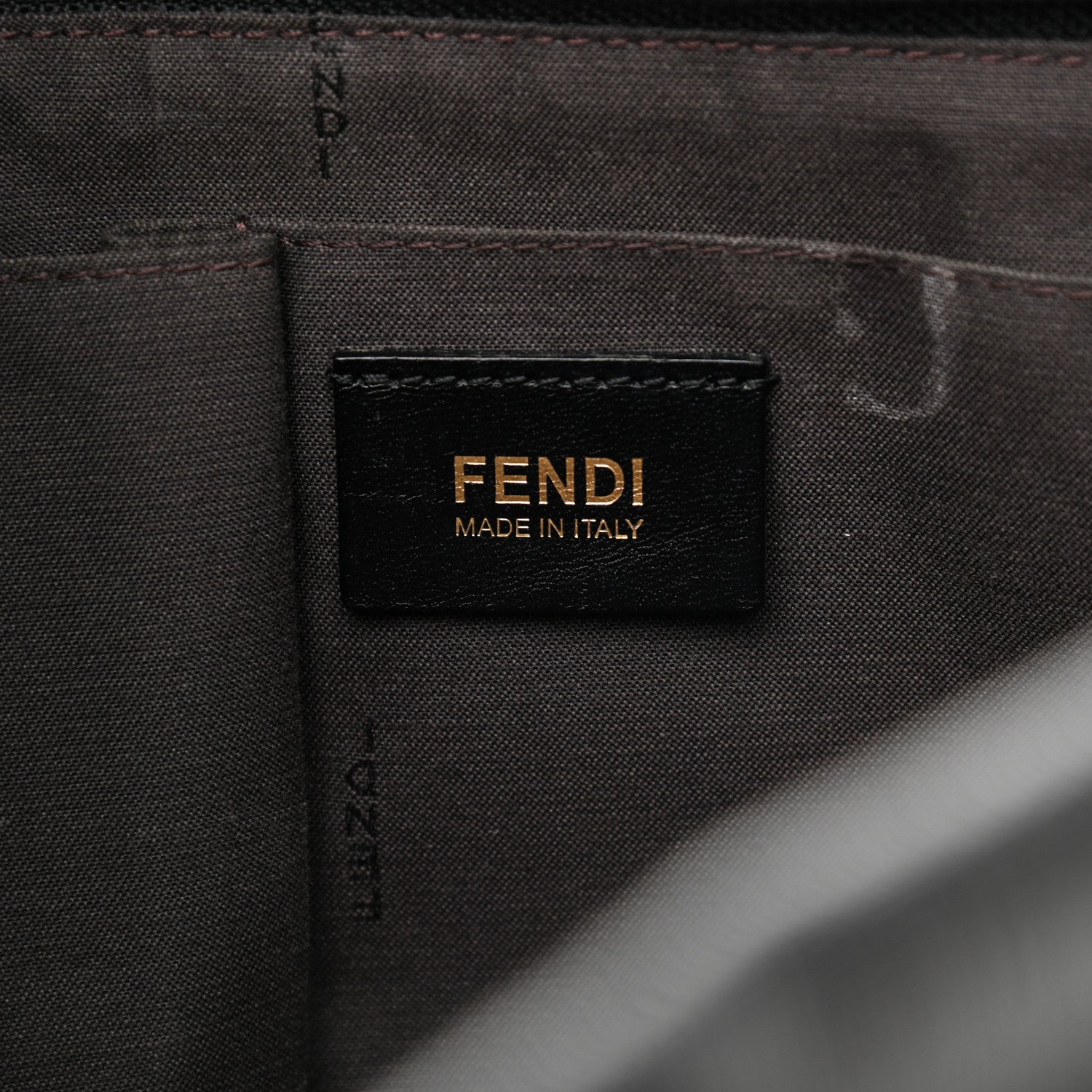 Fendi Zucchino Spalmati Vitello Large Charm Shopping Tote Black 10 of 12