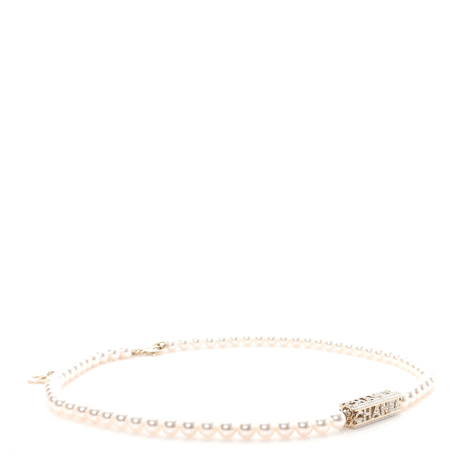 Chanel Pearl Crystal CC Logo Belt 80/32 Gold 1 of 3