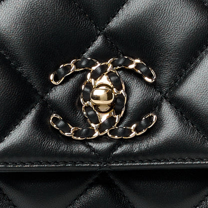 Chanel Lambskin Quilted Small Trendy CC Chain Dual Handle Flap Bag Black 10 of 11