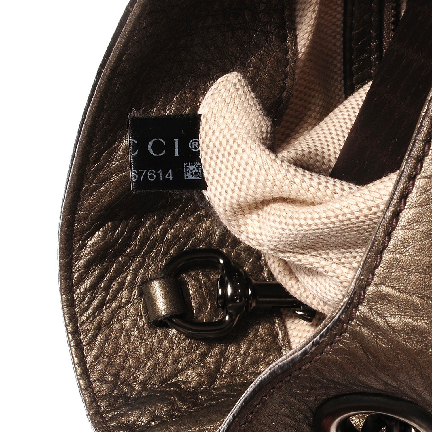Gucci Metallic Pebbled Calfskin Medium Soho Chain Shoulder Bag Sasso 7 of 9