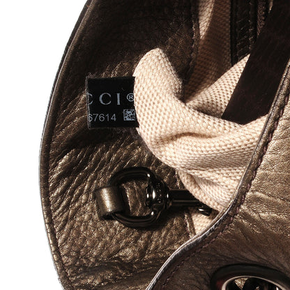 Gucci Metallic Pebbled Calfskin Medium Soho Chain Shoulder Bag Sasso 7 of 9