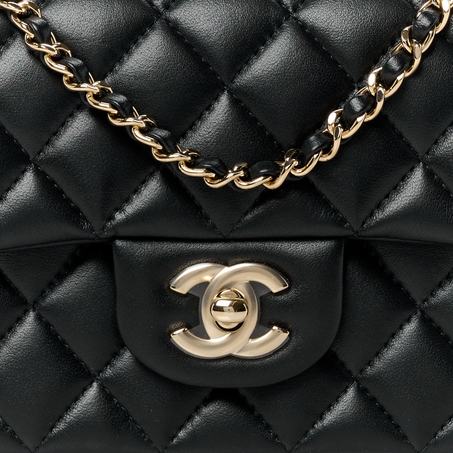 Chanel Lambskin Quilted Mini Top Handle Rectangular Flap Black 9 of 12