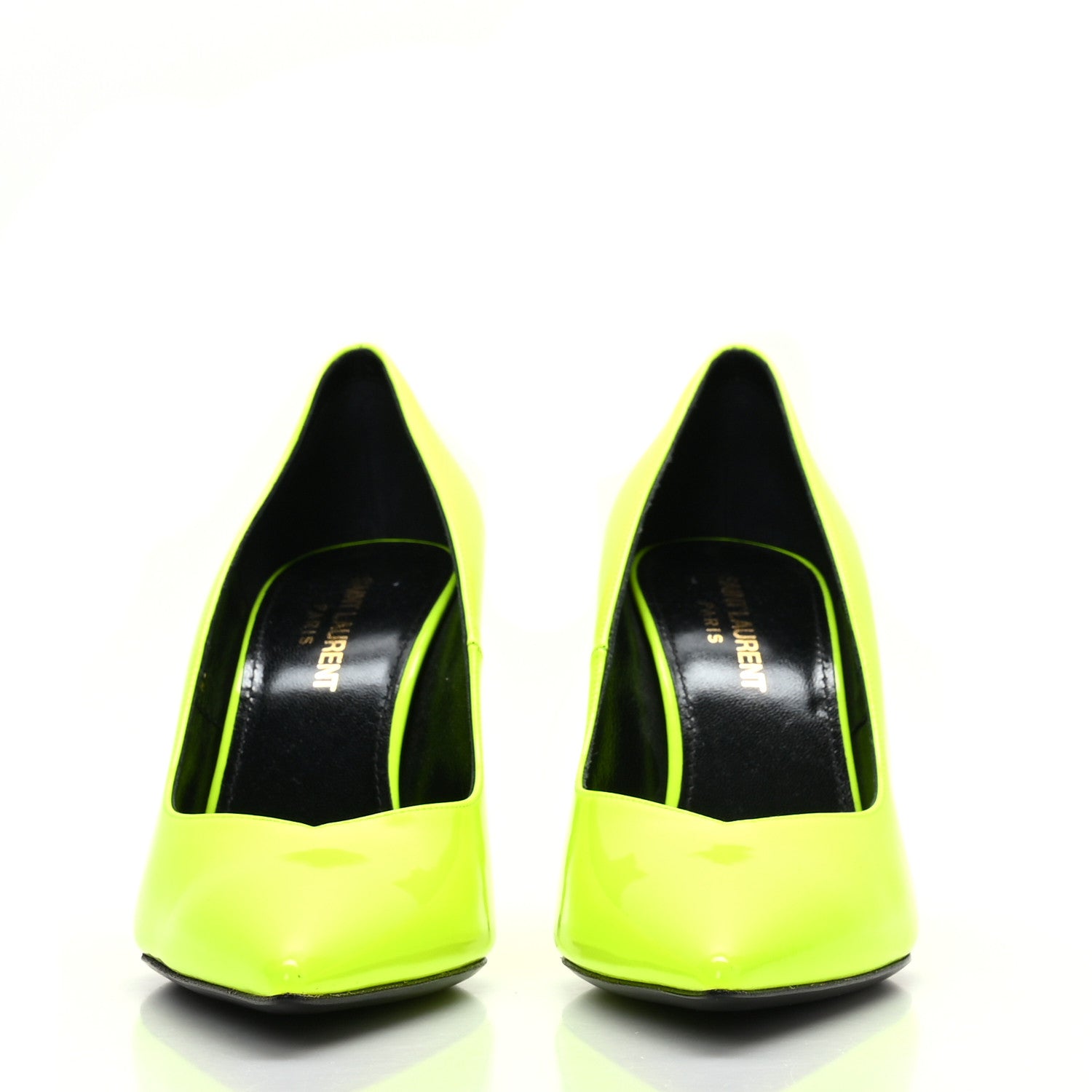Saint Laurent Patent Calfskin Kiki 85 Pumps 36 Yellow Fluo 2 of 8