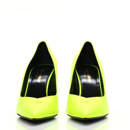 Saint Laurent Patent Calfskin Kiki 85 Pumps 36 Yellow Fluo 2 of 8
