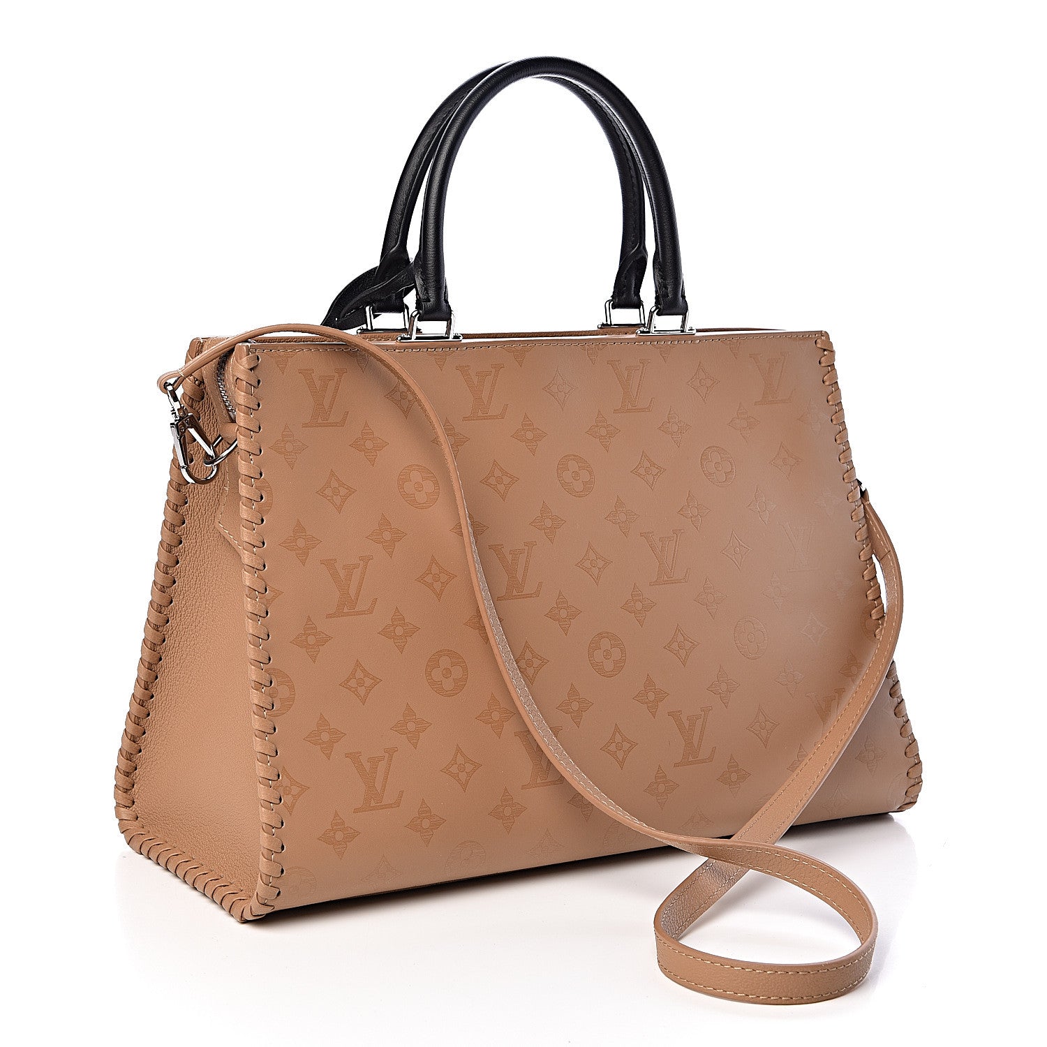 Louis Vuitton Monogram Cuir Plume Very One Zipped Tote Sesame Creme 3 of 9