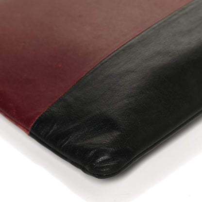 Celine Lambskin Bicolor Computer Case Light Burgundy Navy 7 of 11
