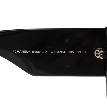 Chanel Acetate Crystal CC Shield Sunglasses 5466-B Black 5 of 9