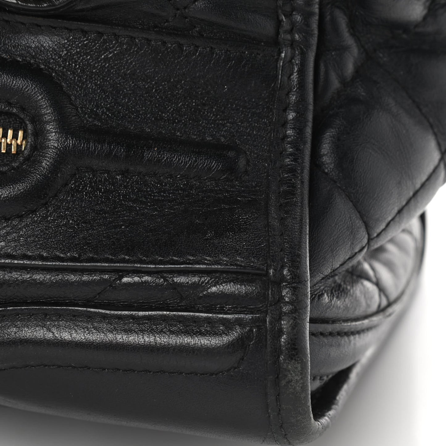 Calfskin Quilted Manor Tote Black