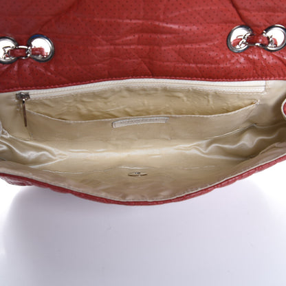 Chanel Aged Calfskin Perforated East West Flap Red 5 of 13