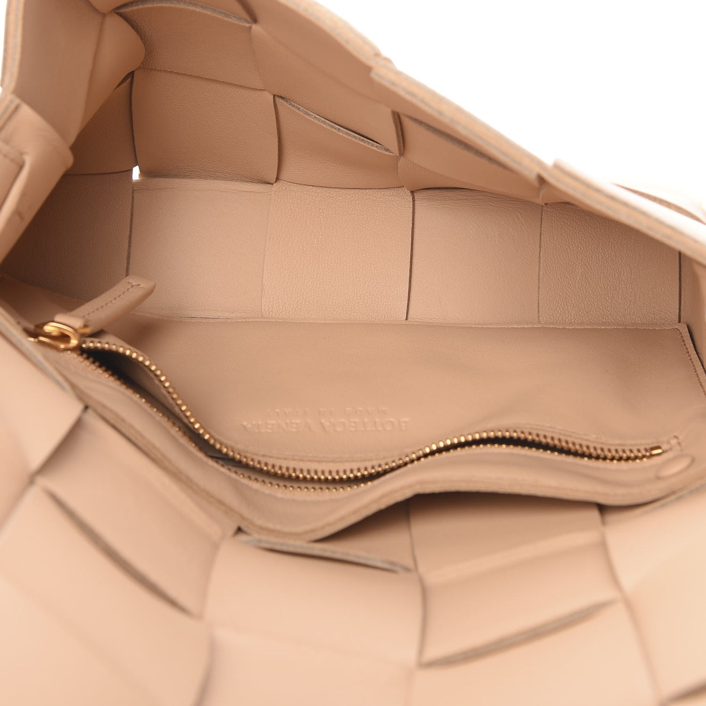 Nappa Maxi Intreccio Cassette Bag Almond