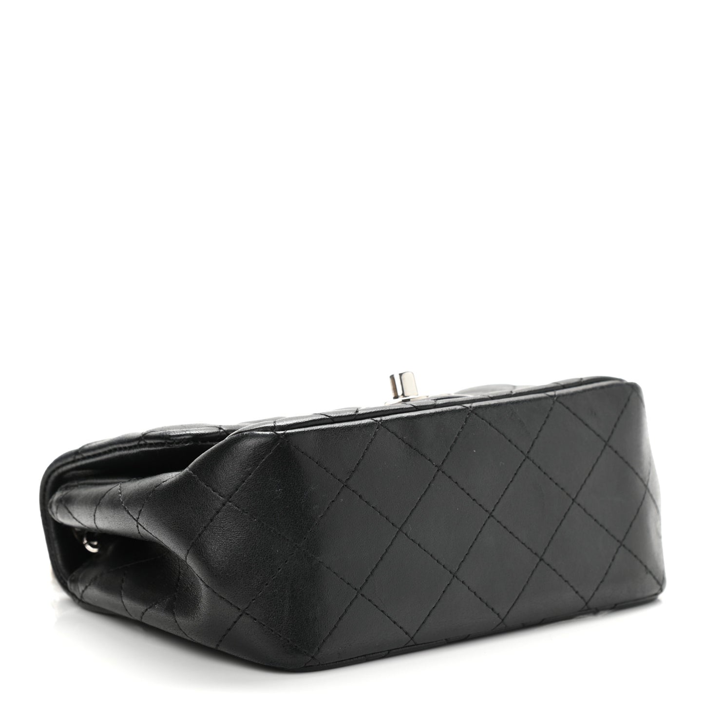 Lambskin Quilted Mini Square Flap Black