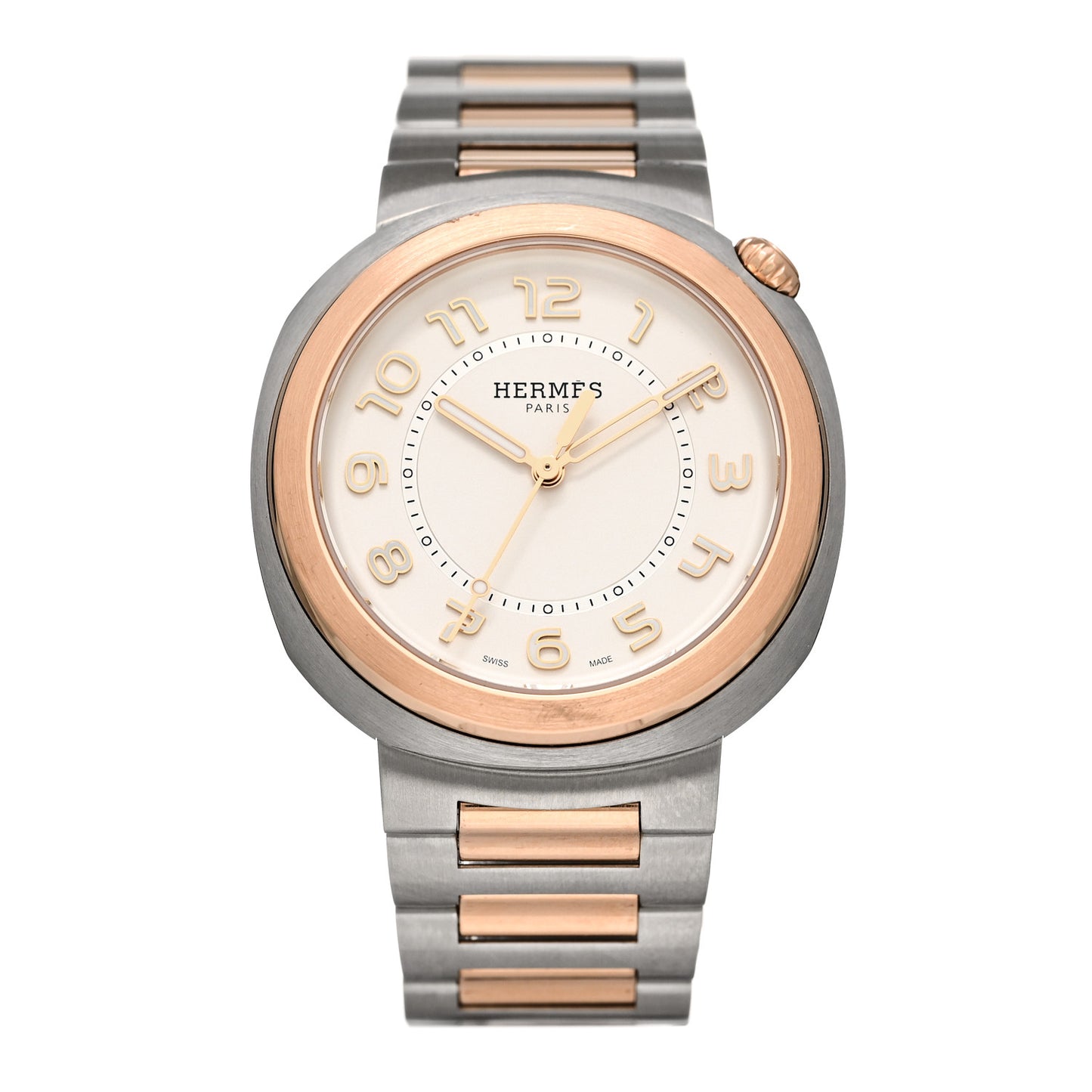 Stainless Steel 18K Rose Gold 36mm Cut Automatic Watch
